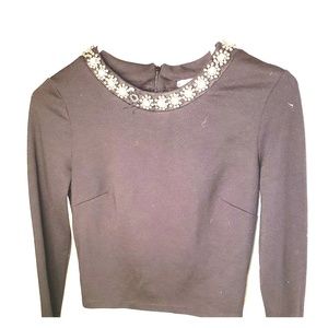 Long sleeve Black Croptop